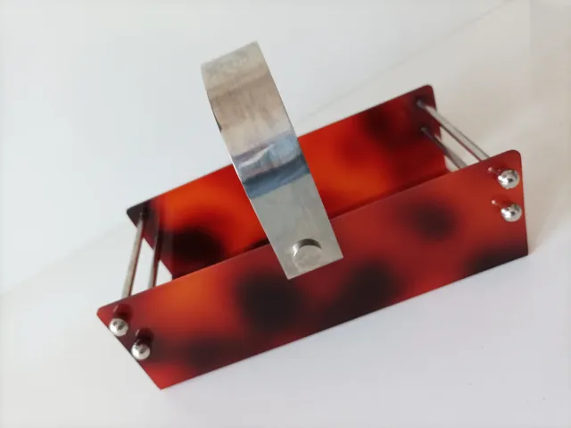 Cestino vintage cromato per bottiglie di vino