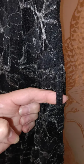 Vestido Fiesta - Evento  encaje  negro y plateado.