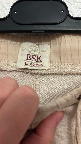 Pantalón de chándal largo mujer beige