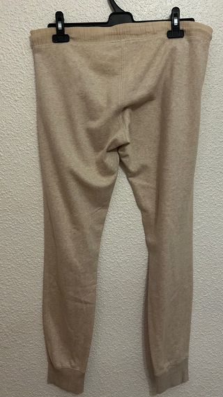 Pantalón de chándal largo mujer beige