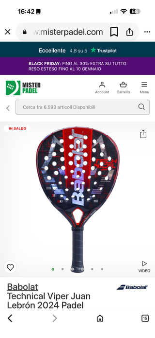 2 Racchette Padel Babolat Juan Lebrón