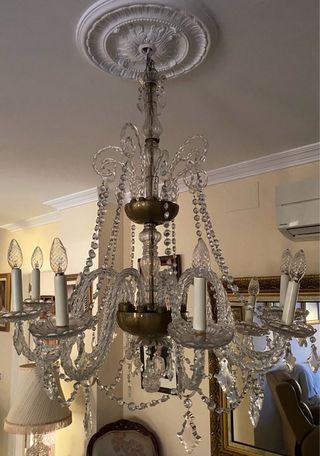 Lámpara de techo antigua de cristal