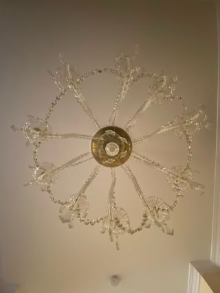 Lámpara de techo antigua de cristal