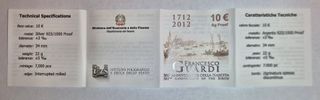 Moneta 10 Euro Argento Proof FDC 2012
