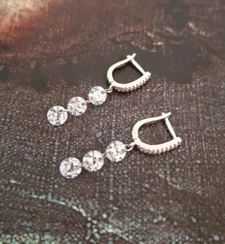 Pendientes Plata Ley Circonitas