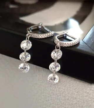 Pendientes Plata Ley Circonitas