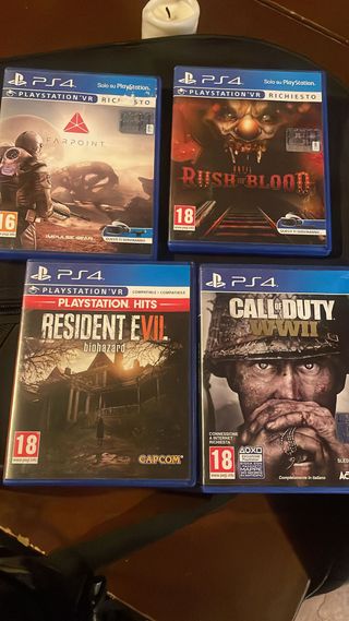 PS4 VR Giochi: Farpoint, Rush of Blood, RE7, WWII