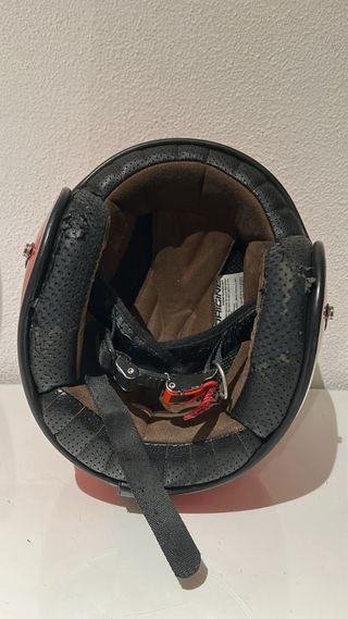 Casco Moto Rojo Diseño Calavera