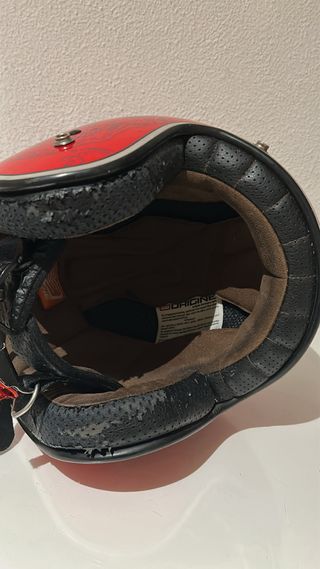 Casco Moto Rojo Diseño Calavera