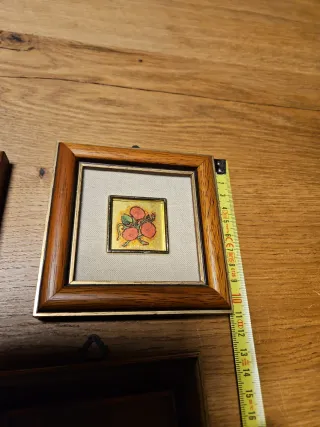 4 Quadretti Miniatura Foglia Oro