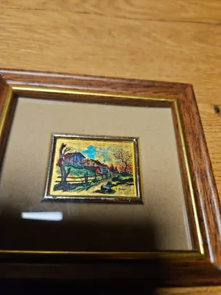 4 Quadretti Miniatura Foglia Oro