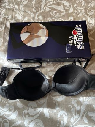 Sujetador Selmark Negro Sin Tirantes