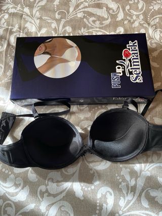 Sujetador Selmark Negro Sin Tirantes