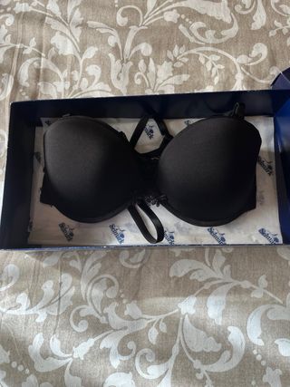 Sujetador Selmark Negro Sin Tirantes