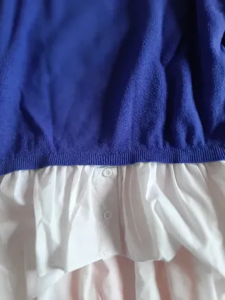 Jersey efecto camisa azul y blanco