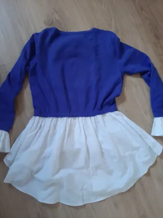 Jersey efecto camisa azul y blanco