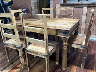 Mesa y 6 Sillas Sheesham Maciza