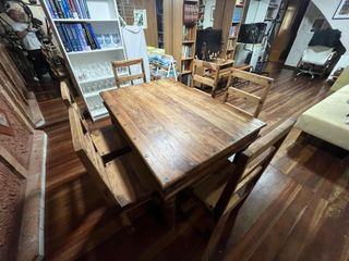 Mesa y 6 Sillas Sheesham Maciza