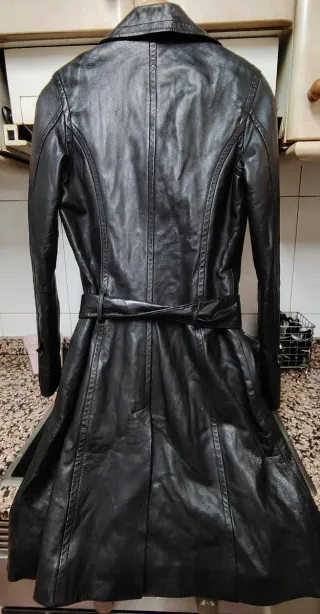 Gabardina Piel Bershka Negra