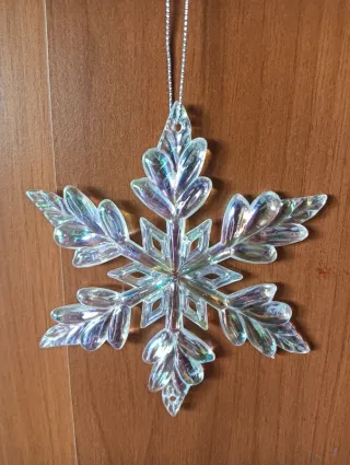 N.2 Decorazioni Fiocco di Neve effetto cristallo