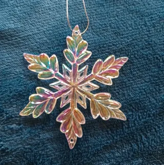 N.2 Decorazioni Fiocco di Neve effetto cristallo