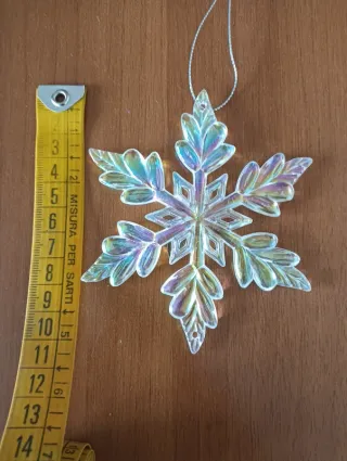 N.2 Decorazioni Fiocco di Neve effetto cristallo