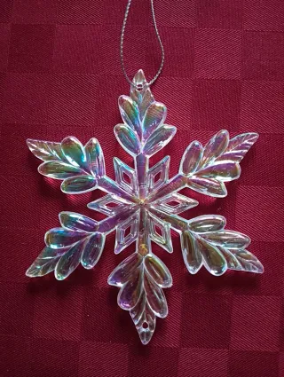 N.2 Decorazioni Fiocco di Neve effetto cristallo