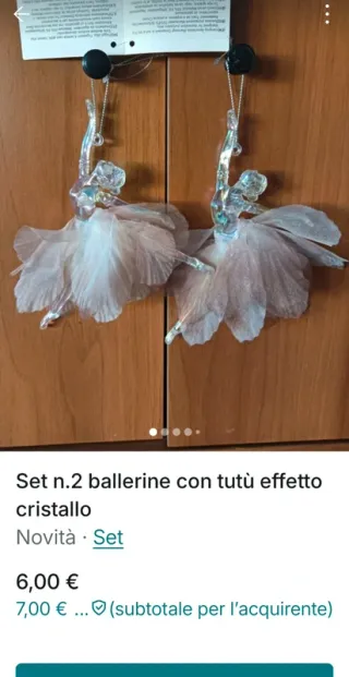 N.2 Decorazioni Fiocco di Neve effetto cristallo