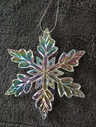 N.2 Decorazioni Fiocco di Neve effetto cristallo