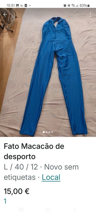 Fato Macacão Desporto Azul Listrado
