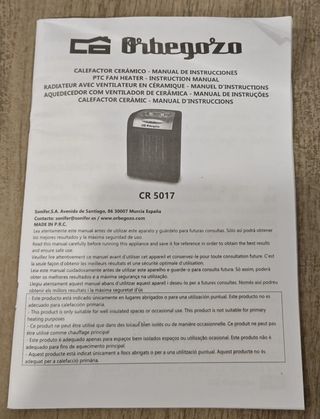 Calefactor Cerámico Orbegozo CR5017