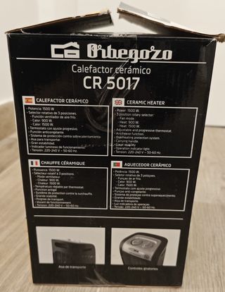 Calefactor Cerámico Orbegozo CR5017