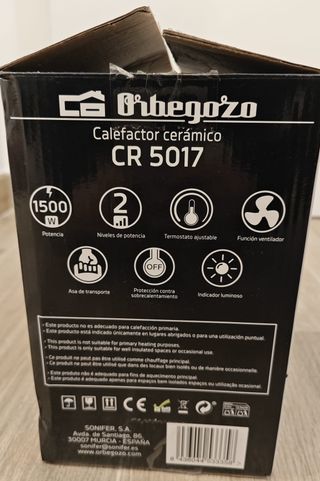 Calefactor Cerámico Orbegozo CR5017