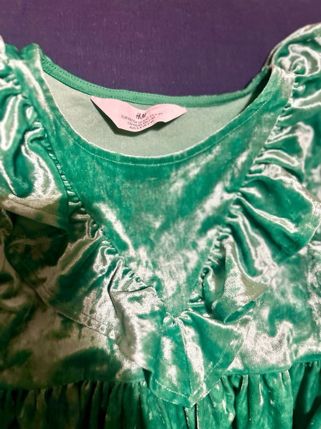 Vestido de terciopelo verde