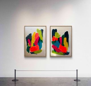 Diptico Quadri Astratti Moderni per il Salone