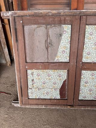 Ventana madera antigua doble