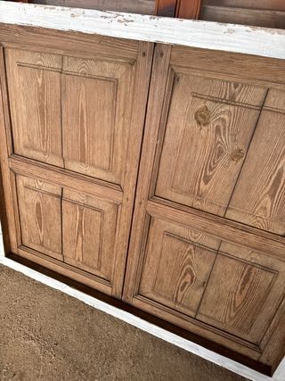 Ventana madera antigua doble