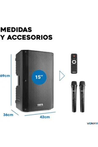 Altavoz profesional amplificado o activo de 15"