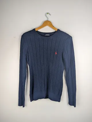 Polo Ralph Lauren Cable Knit Sweater Navy Red XXL