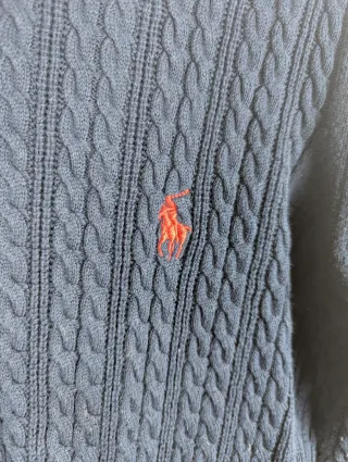 Polo Ralph Lauren Cable Knit Sweater Navy Red XXL