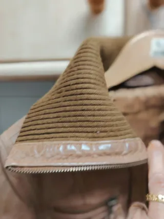 Chaqueta YK2 Piel Ovina Beige/Marrón Bershka