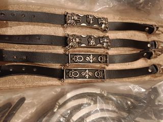 LOTE 28 PULSERAS CUERO+ACERO