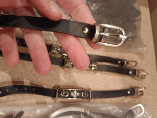 LOTE 28 PULSERAS CUERO+ACERO