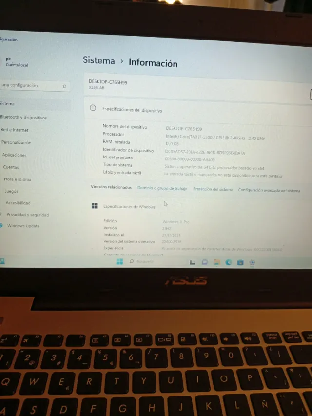 Asus K555L i7 12GB RAM 240GB SSD