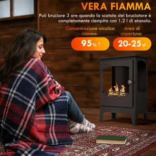 Camino a Bioetanolo in Acciaio Inox con Bruciatore