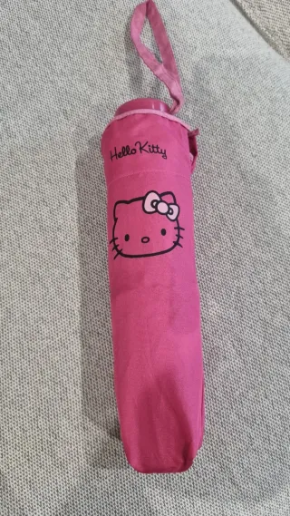 Paraguas Hello Kitty rosa plegable