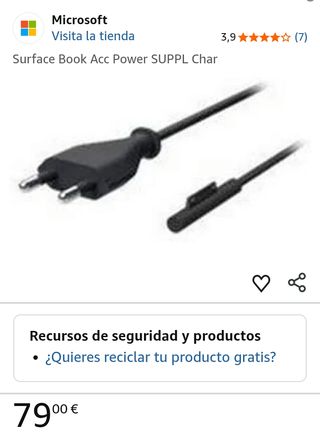 Microsoft Surface Pro 3/4 Cargador 65W Original EU