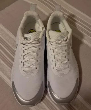 Zapatillas Nike Blancas y Plateadas