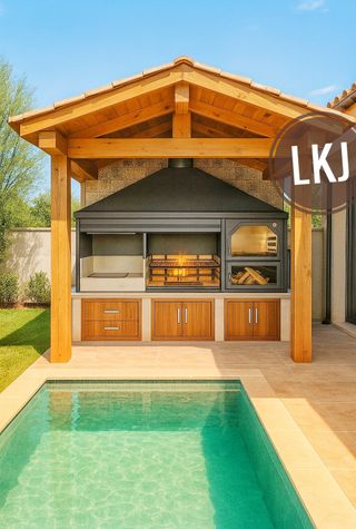 Barbacoas su misura con forno e griglie argentine a legna e carbone