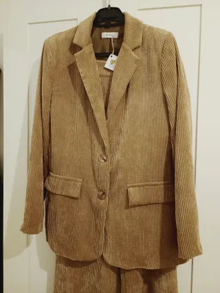 Completo giacca e pantaloni in velluto a coste